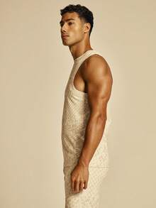 Musero Sport Printed Camo Crew Neck Tank Vest Spring Summer Essentials Gymwear Athletic Gym - Khaki - View 3
