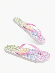 Grefit Leopard Print Flip-Flops, Summer Vacation Beach Triangle Shoes, Comfortable Slippers For Home Wear - iridescent - View 12