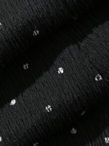 FRIFUL 女款波點印花休閒時尚喇叭褲 - 黑與白 - 查看 8