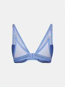 SHAPORA Sutien cu ață de susținere, patchwork din plasă, culoare uni - Multicolor - Vizualizare 9