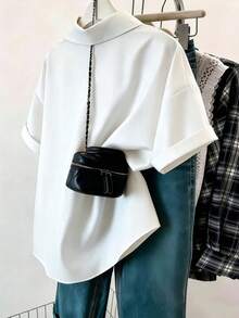 GlowEve CURVE 大尺碼女款水果刺繡圖案休閒百搭日常外出襯衫 - 白色 - 查看 2