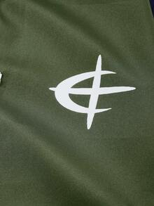 PAVTROS Men's Contrast Graphic Print Zip-Up Stand Collar Long Sleeve Jacket Football - Army Green - View 6