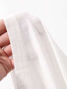 FRIFUL Women's Round Neck Hollow Embroidery Ruffle Cuff Loose T-Shirt - White - View 6
