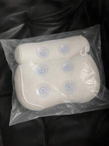 1Pc Bathtub Pillow With Anti-Slip Suction Cups, 3D Mesh Spa Bath Pillow For Neck & Back Support, Soft Comfortable Washable Bath Cushion For Home Bathroom Accessories - One Size Fits All - View 7
