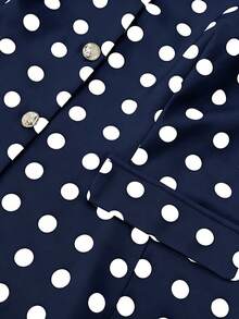 GlowEve CURVE Plus Size Women Round-Necked Fitted Sleeveless Suit Vest,Polka Dot Blazer Elegant Business Casual Blazer Spring/Summer Blazer - Navy Blue - View 4