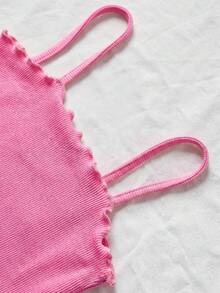 SHEIN 少女 4件組 女童針織素色修身細肩帶背心上衣 - 彩色 - 查看 4