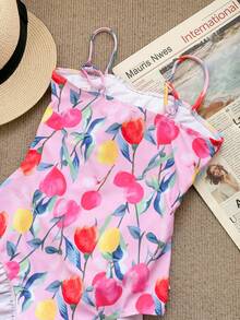 DAZY Tween Girls' Cute One-Piece Swimsuit, Tween Girl Fall Clothes Vacation - Pink - View 4