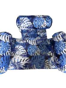 1pc Floating Pool Lounge Chair, Adult Inflatable Pool Hammock Chair, Pool Floating Bed Chair, Floating Pool Sofa With Blue Floral Pattern, Suitable For Summer Pool Party - Multicolor - View 7