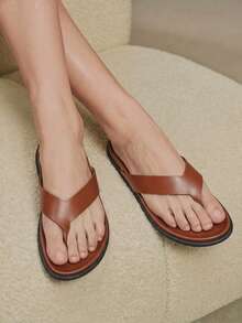 Solecia Women Shoes Women's Fashion Comfort Flat Boken Beach Sandals Women's Flat Sandals - Mocha Brown - View 7