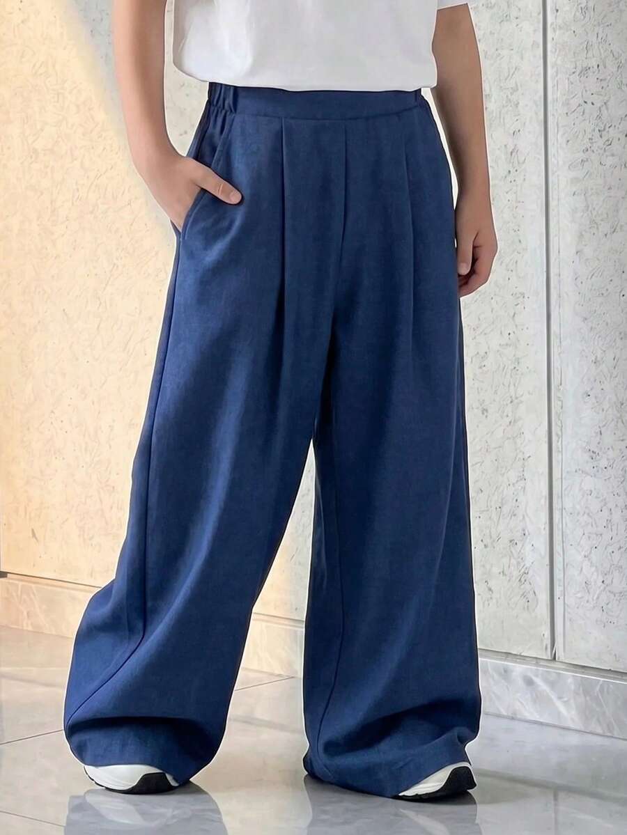 SHEIN Casuvi Kids 男童休闲宽松直筒牛仔裤 1 件 - 灰色 - 查看 1