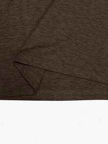 Selianne Women's Solid Color Minimalist Versatile V-Neck T-Shirt For Daily Wear - Dark Grey - View 6
