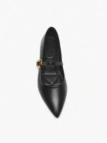 Alvarani Zapatos planos de punta puntiaguda de mujer con cierre de deslizamiento - Negro - Ver 8