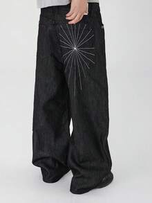 DAZY Spring Camouflage Multi-Color Men's Jeans - Black - View 2