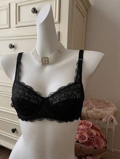 SHEIN MOD 花邊底托文胸內衣