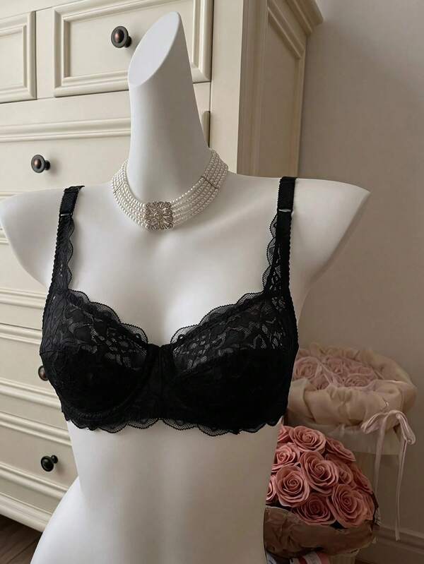 SHEIN MOD 花邊底托文胸內衣