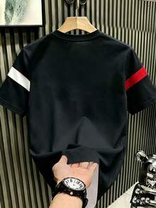 Manfinity Hypemode Men's Summer Casual Colorblock Print Short Sleeve T-Shirt - Multicolor - View 2
