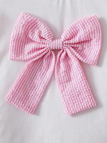 SHEIN 4-7Y Girls Sweet Bow Decor Beaded Flutter Sleeve Round Neck Top & Elastic Waist Pink Beaded Decor Split Shorts 2 Pieces Set, Suitable For Daily Wear, Parties And Other Occasions - Pink - View 5