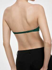 Bralution Bra Balconette Berkawat dengan Bantalan Warna Hijau Zaitun, Memberikan Dukungan Tinggi, Mengangkat dan Membentuk Belahan Dada, Tali Bahu yang Dapat Dilepas, Nyaman Dipakai - Dark Green - View 3