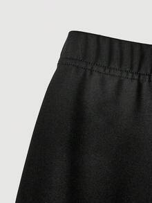 SHEIN MOD 大尺碼蕾絲拼接魚尾不對稱下擺裙 - 黑色 - 查看 7