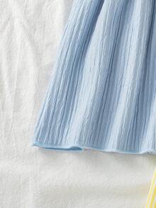SHEIN Girls' Summer Thin Colorful Pleated Sleeveless Dress, Mid-Length Princess Sweet Style, Suitable For Vacation And Party - Multicolor - View 4