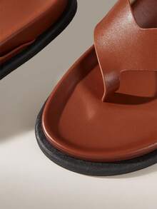 Solecia Women Shoes Women's Fashion Comfort Flat Boken Beach Sandals Women's Flat Sandals - Mocha Brown - View 5