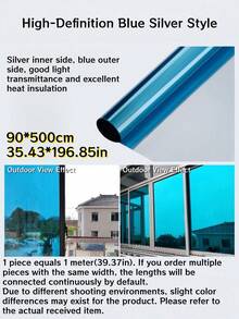 1 Roll One-Way Mirror Window Film, Reflective Privacy Glass Tint For Heat Control & UV Blocking, Self-Adhesive Static Cling For Home & Office - A - View 7