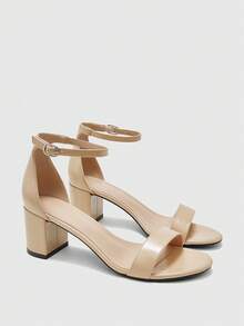 CUCCOO BIZCHIC Women's Buckle Design Elegant High Heel Sandals For Daily Wear Spring Shoes - nude - View 1