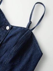 GlowEve Women's Floral Embroidered Camisole & Long Pants Denim Set - Dark Wash - View 6