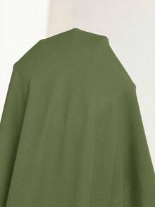 Plussiva Top de maternidad talla grande unicolor cuello redondo manga corta con bajo dividido - Verde - Ver 7
