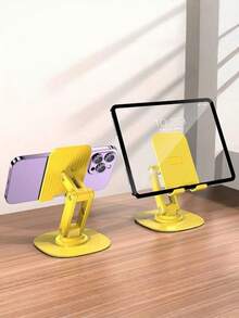 360-Degree Rotating Mobile Phone Stand, Desktop Carbon Steel Base, Desk For Dormitory, Flat Panel, Foldable, Portable, Suitable For Online Classes And Binge-Watching TV Series, Universal Use. - multicolor - View 12