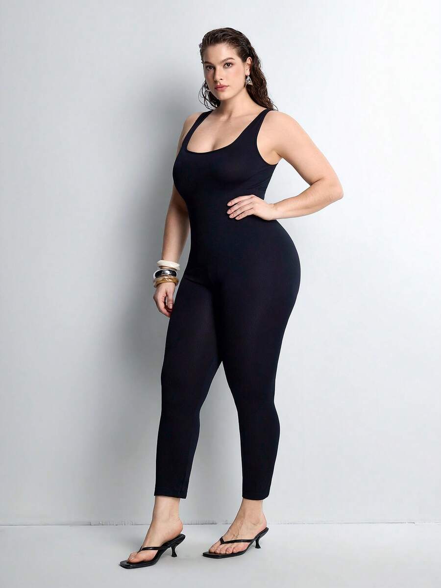 Slumbrini 1 pieza Mameluco de mujer con cinturilla sin costuras y incorporado, talla grande