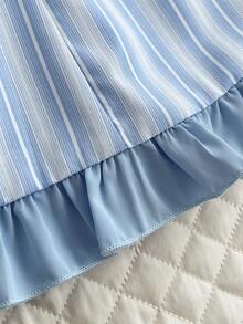 Elamini Women's Summer Casual Striped Spaghetti Strap Dress - Blue - View 5
