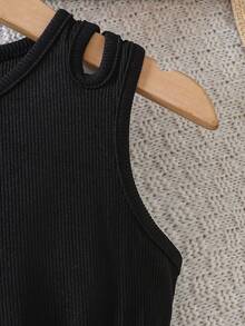 SHEIN 女童漸層拼色百褶下擺無袖洋裝，夏季優雅女童裙 - 彩色 - 查看 8