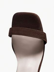 1 Pair New Brown Suede Square Toe Party Chunky Heel Sandals, Summer Buckle Open Toe Versatile Sexy Slim Strap Retro Mid-Heel Commuting Women Shoes - Brown - View 9