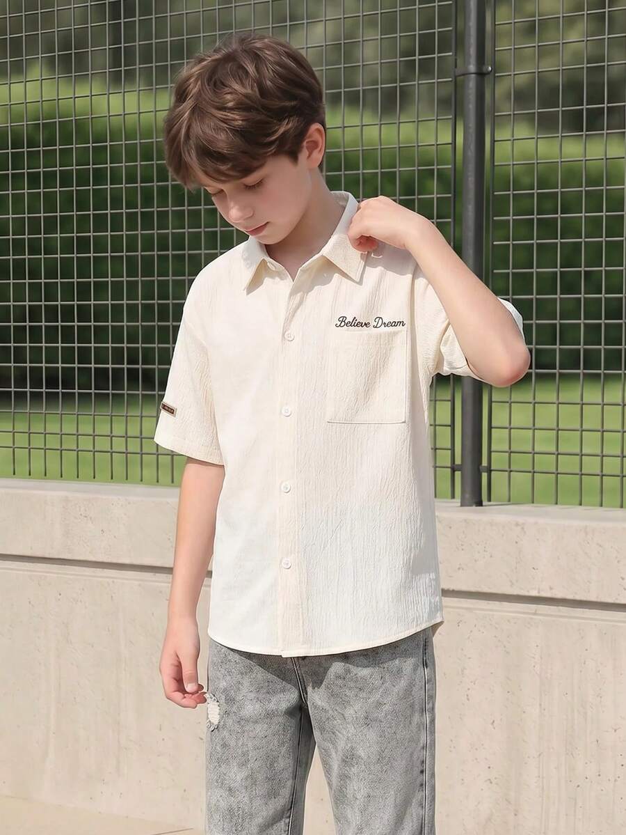 Casuvi Kids Beige Summer Casual School Boy's Shirt,Back-To-School Urban ...