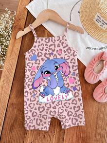 Baby Girl Casual Cartoon Pattern Suspender Romper, Suitable For Spring And Summer - Multicolor - View 8