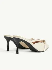 CUCCOO CHICEST Giày cao gót nữ đính nơ - Màu be - Xem 6