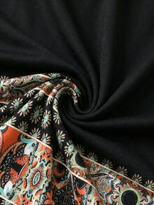 SHEIN Clasi 花卉印花前扭結A字版型藍色洋裝 - 彩色 - 查看 7