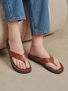 Solecia Women Shoes Women's Fashion Comfort Flat Boken Beach Sandals Women's Flat Sandals - Mocha Brown - View 9