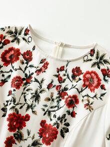 EMERY ROSE Vestido corto de verano elegante para mujer con estampado floral que ciñe la cintura - Multicolor - Ver 6