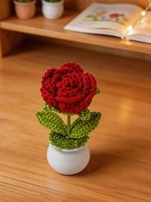 1 Hand Woven Rose Basin Gift For Mother's Day Home Desktop Decoration - B - View 11