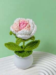 1 Hand Woven Rose Basin Gift For Mother's Day Home Desktop Decoration - B - View 9