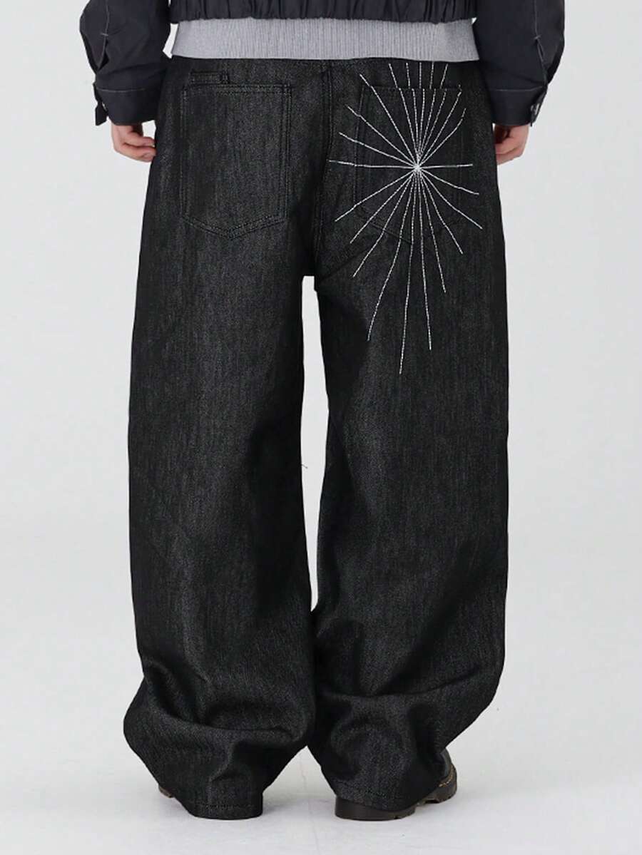 DAZY Spring Camouflage Multi-Color Men's Jeans - Black - View 1