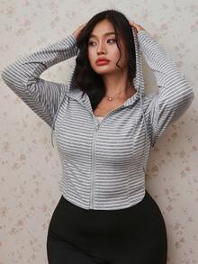 CovetEZ 春夏彩色條紋休閒百搭顯瘦大尺碼長袖外套 - 彩色 - 查看 4