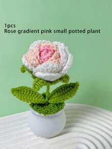 1 Hand Woven Rose Basin Gift For Mother's Day Home Desktop Decoration - B - View 13