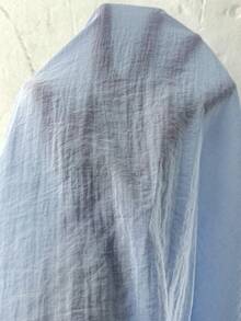 Nubod Elegant Plus Size Women's Loose Ruffle Trim Tie Front Solid Color Blouse Fall - Baby Blue - View 8