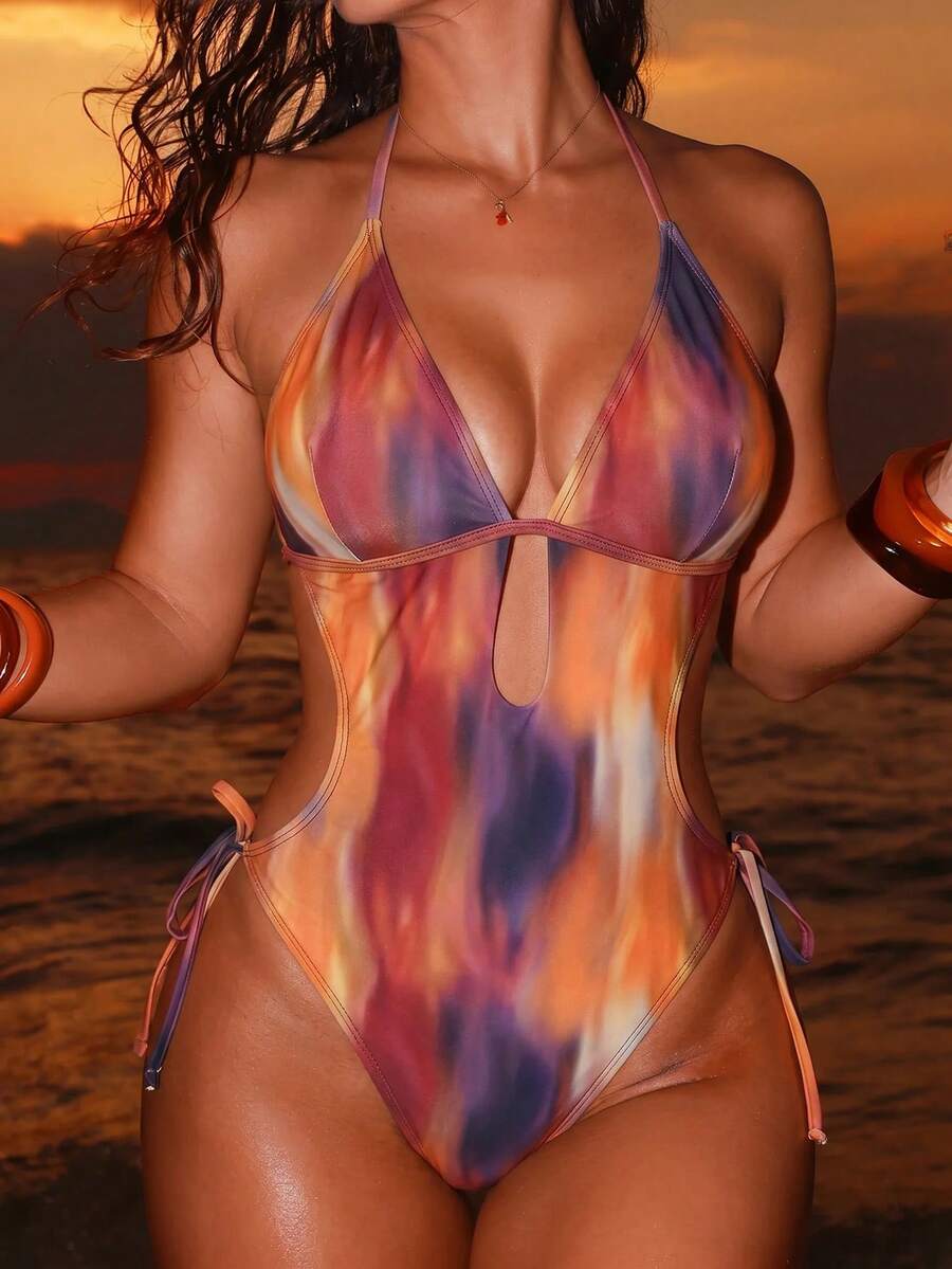 Swim SXY 波西米亞度假風花卉滿版印花連身衣 - 彩色 - 查看 1