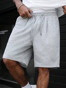 Manfinity Roghcode Young Casual Hot-Selling Minimalist Design Men's Plus Size Sweatpants - Grey - View 5