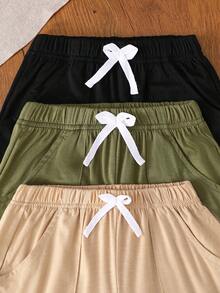 3pcs/Set Boys Summer Casual Solid Color Crew Neck Short Sleeve T-Shirt And Jogger Pants Set, Loose Fit, Multi-Color Options, Suitable For Daily Wear, School Activities, Outdoor Play, Family Gatherings, Photo Shoots - Multicolor - View 6