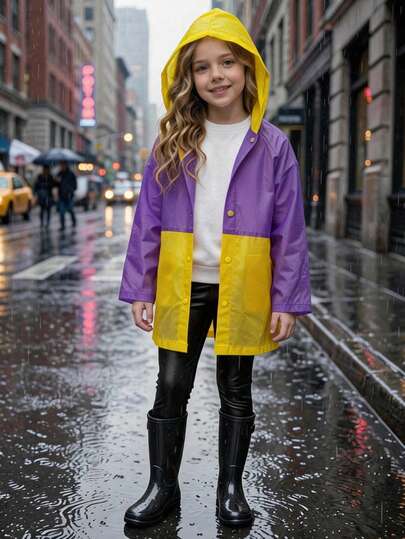 Impermeable Infantil Bicolor expandible para guardar la mochila